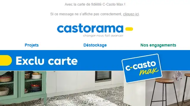 Newsletter de Castorama : Profitez de-15% sur tout le carrelage et tout le parquet !