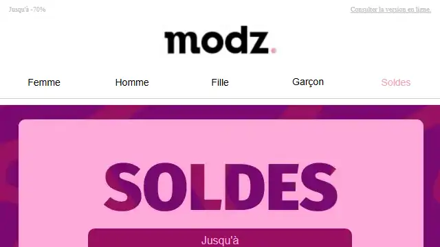 Newsletter de Modz : Votre nouveau manteau en soldes, ça vous dit ?