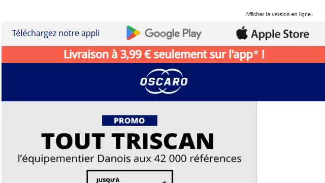 Newsletter de Oscaro : Jusqu&rsquo;à -30% sur toute la gamme Triscan
