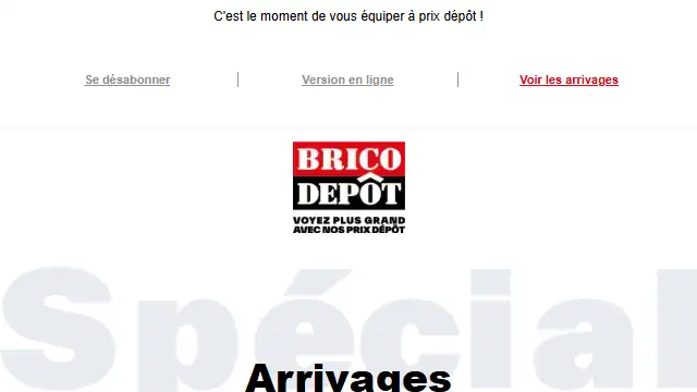 Newsletter de Bricodépôt : Nouveaux arrivages à prix rentrée !