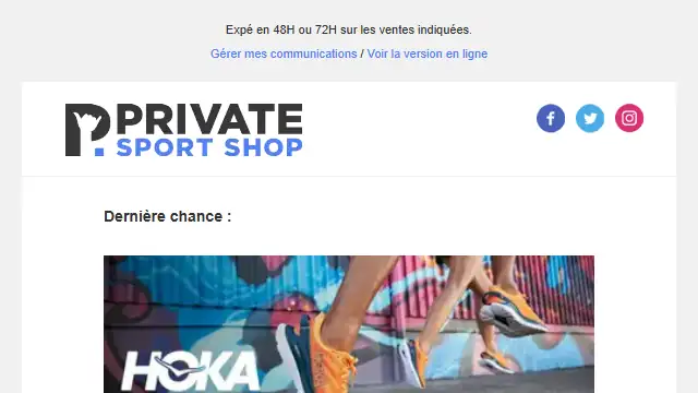 Newsletter de Private Sport Shop : 🔔 Ça finit ce soir !