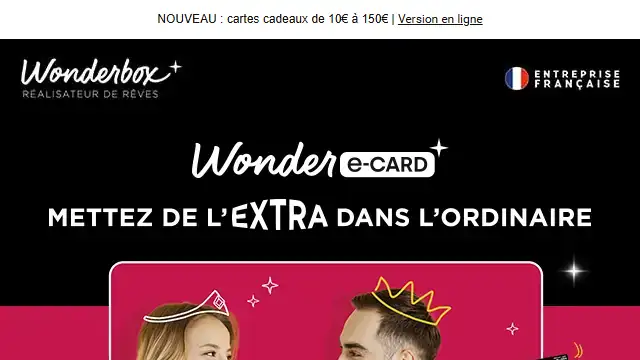 Newsletter de Wonderbox : 🤩 -user-, Il est temps de vous faire VRAIMENT PLAISIR !