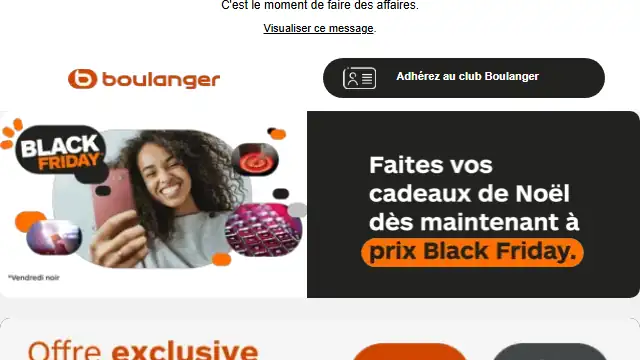 Newsletter de Boulanger : Black Friday : profitez de nouvelles offres !