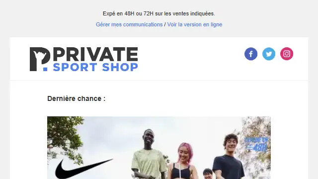 Newsletter de Private Sport Shop : 🔔 Ça finit ce soir !