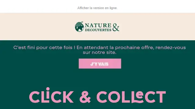 Newsletter de Nature & Découvertes : Jusqu&rsquo;à ce soir : -10% en Click & Collect 🎅