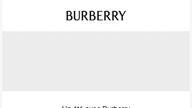 Newsletter de Burberry : Un été avec Burberry