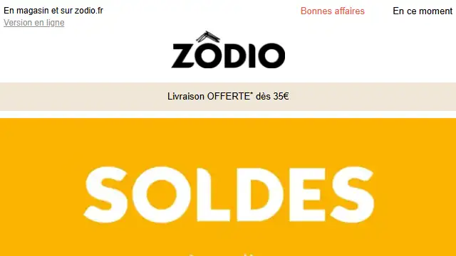Newsletter de Zodio : 🚩 SOLDES, c&rsquo;est parti : jusqu&rsquo;à -50% sur une sélection de produits !