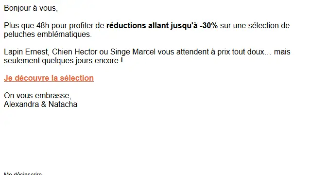 Newsletter de La pelucherie : [French Days] Plus que 48h pour en profiter
