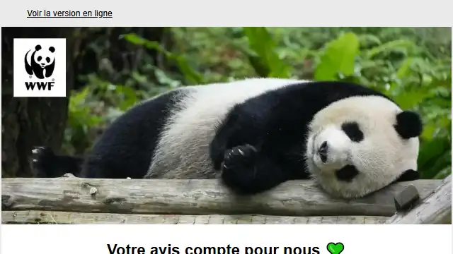 Newsletter de WWF : Et si vous nous aidiez à améliorer nos emails ? 💌