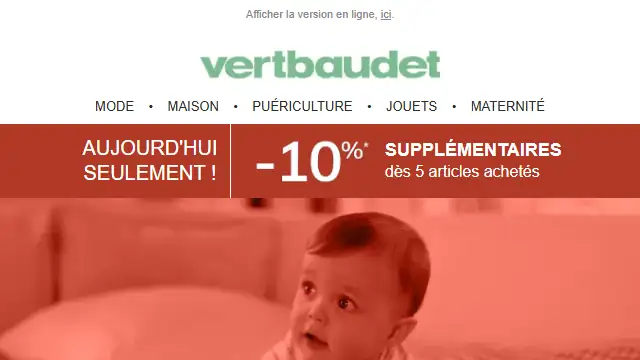 Newsletter de Vert Baubet : 📢 Les Jours Oh jusqu&rsquo;à -50% sont de retour !
