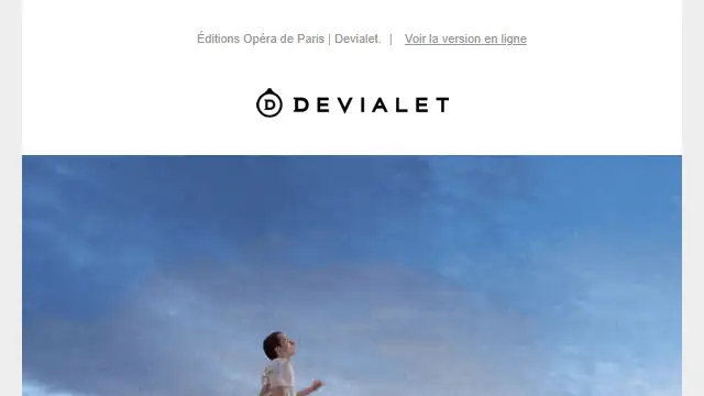 Newsletter de Devialet : Un cadeau pour vibrer très haut.