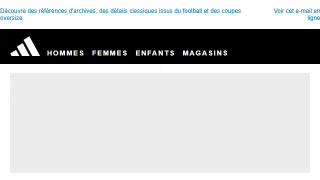 Newsletter de Adidas : Adilenium est disponible