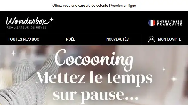 Newsletter de Wonderbox : Il est temps de se détendre….🧘‍♀️