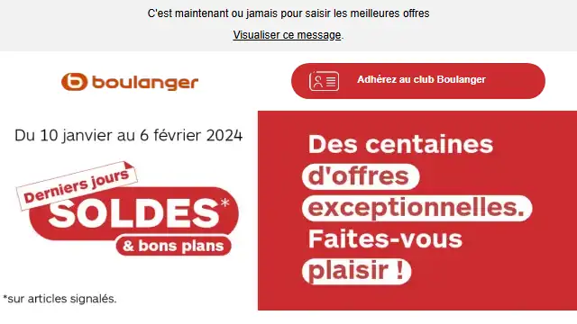 Newsletter de Boulanger : Derniers jours ! 🚨