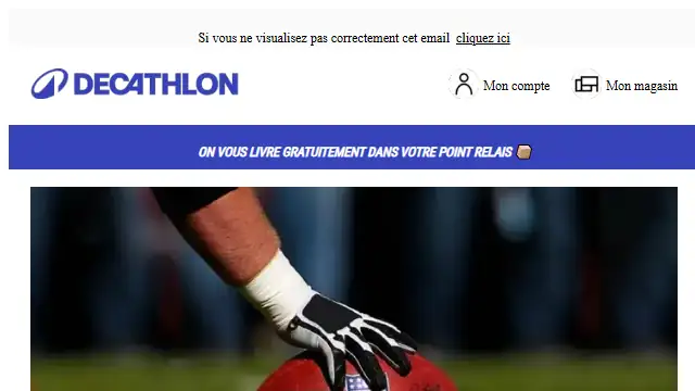 Newsletter de Decathlon : NFL dans le salon ? Wilson dans les mains.