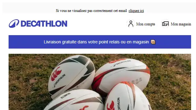 Newsletter de Decathlon : Au cœur de la mêlée !