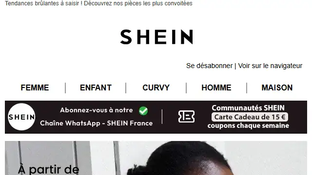 Newsletter de Shein : -25% en plus & À partir de 3,99€！Osez le style avec nos articles mode à petits prix, juste pour vous