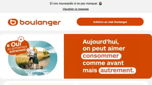 Newsletter de Boulanger : Découvrez nos surprises printanières !