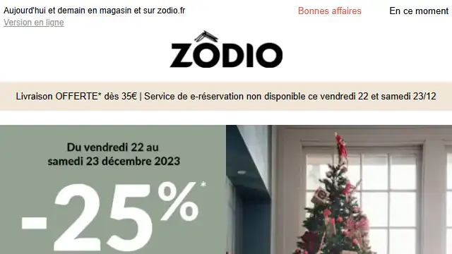 Newsletter de Zodio : 🚩 Profitez de -25% sur TOUT pour vos cadeaux de dernière minute ! 🎁🕐