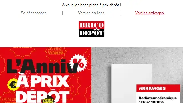 Newsletter de Bricodépôt : 🎉 C’est parti pour l’Anniv Brico !