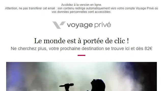 Newsletter de Voyage Privé : 🎵 Concert de Lady Gaga, Madère, Grand Prix de F1, Pouilles dès 90€