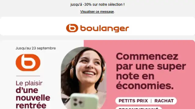 Newsletter de Boulanger : Top départ pour bien préparer la rentrée !