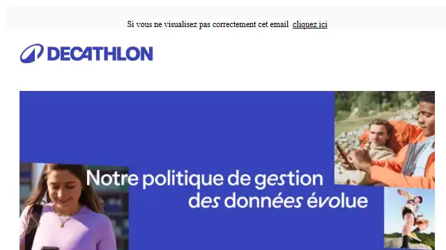 Newsletter de Decathlon : Du nouveau dans nos communications