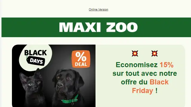 Newsletter de MaxiZoo : Notre offre du Black Friday est très colorée ! 🌈