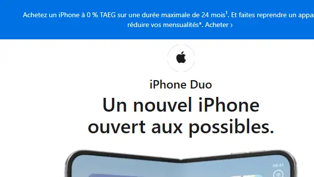 Newsletter de Apple : Précommandez dès aujourd’hui le nouvel iPhone Duo.