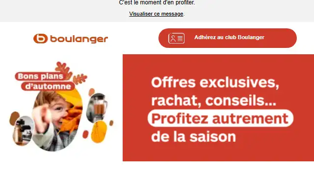 Newsletter de Boulanger : Bons plans : Jusqu&rsquo;à 60% de remise