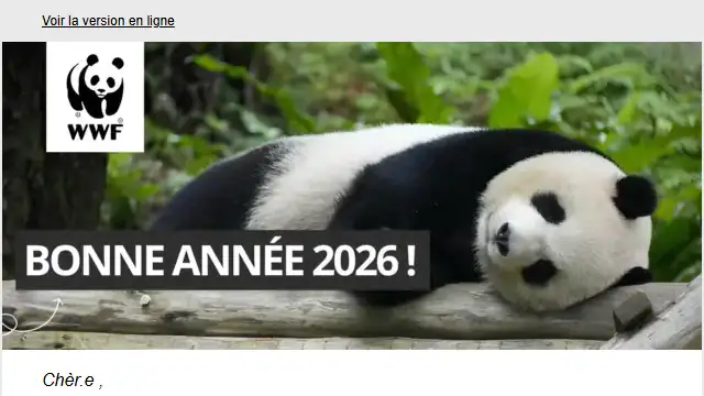 Newsletter de WWF : Bonne année ! Ensemble, continuons à protéger le vivant