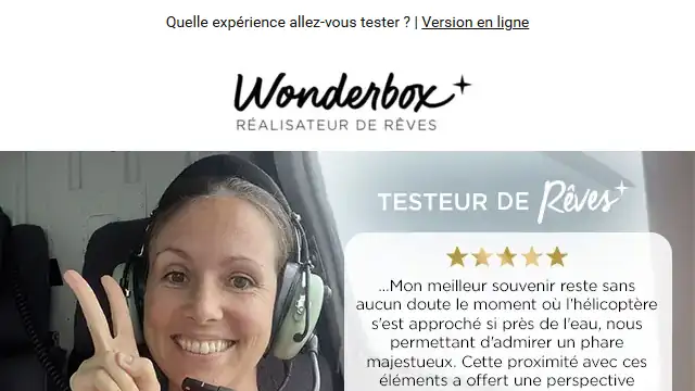 Newsletter de Wonderbox : ✨ -user-, devenez notre prochain Testeur de rêves !