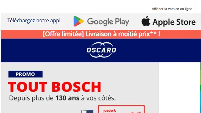 Newsletter de Oscaro : [PROMO] Jusqu&rsquo;à -15% sur les best-sellers !