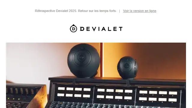 Newsletter de Devialet : 365 jours de son. Vivant.