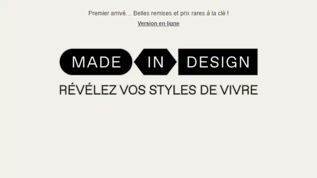Newsletter de Made in Desing : Soldes : c&rsquo;est parti !