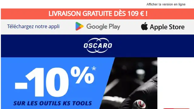 Newsletter de Oscaro : [PROMO] Doublez vos économies avec KS Tools et DBS !