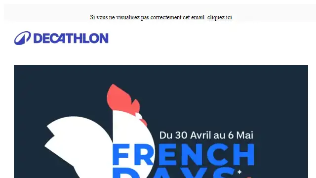 Newsletter de Decathlon : [Erratum] -user-, les French Days commencent