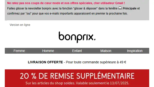 Newsletter de Bon prix : 🔴 DERNIER JOUR : -20% sur les SOLDES 🔴