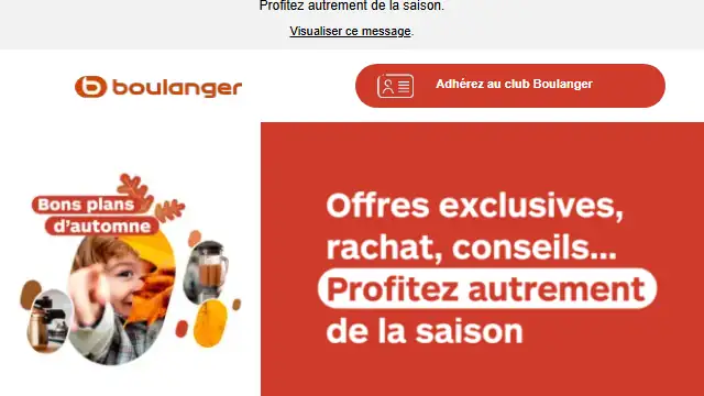 Newsletter de Boulanger : 🍁 L&rsquo;automne est là !