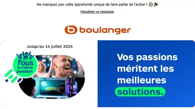 Newsletter de Boulanger : ⚽ La balle est dans votre camp !