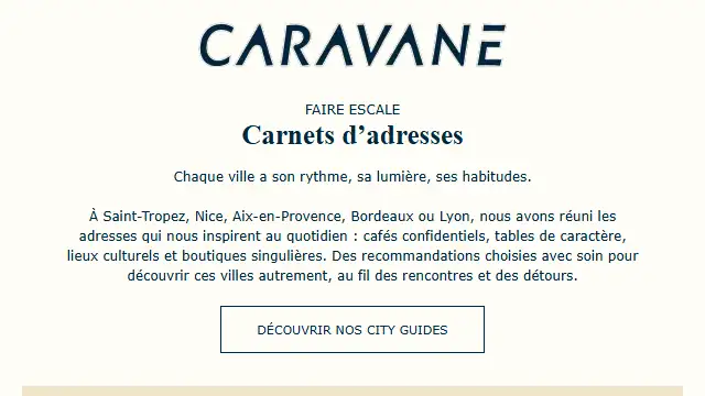Newsletter de Caravane : Nos adresses inspirantes