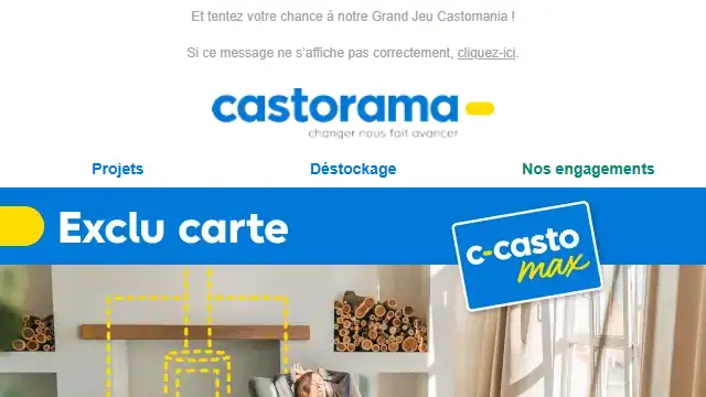 Newsletter de Castorama : Profitez de -10% de bienvenue au lieu de -5% !