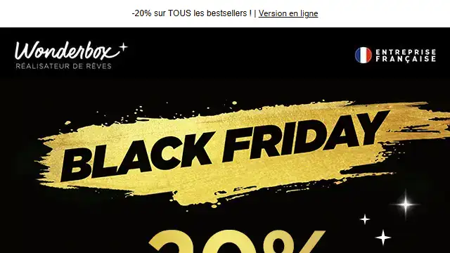 Newsletter de Wonderbox : Votre accès Black Friday privilège 🖤
