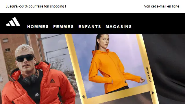 Newsletter de Adidas : CYBER WEEK ADIDAS