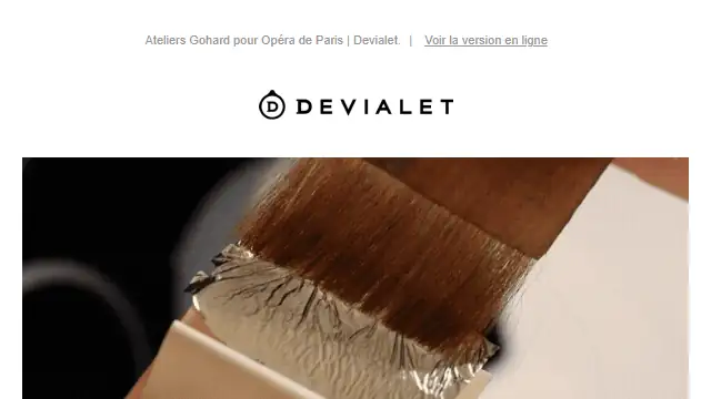 Newsletter de Devialet : Dorer le son. Tout un art.