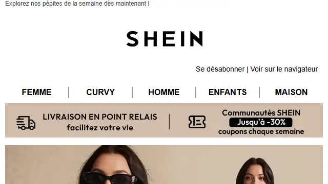 Newsletter de Shein : Tout à moins de 5,99 € : profitez de nos offres irrésistibles !