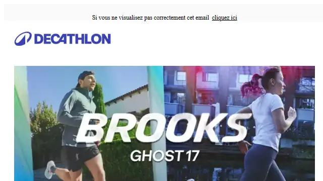 Newsletter de Decathlon : -user-, découvrez la toute dernière Brooks