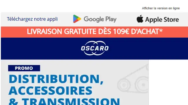 Newsletter de Oscaro : Jusqu&rsquo;à -30% de remise sur les produits SNR !