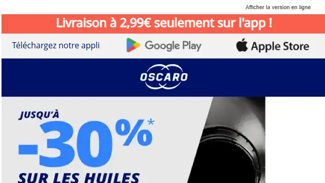 Newsletter de Oscaro : [Promo] Jusqu&rsquo;à -30% sur les huiles Motul !