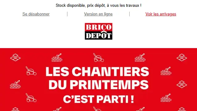 Newsletter de Bricodépôt : ☀️ Chantiers du printemps à prix dépôt